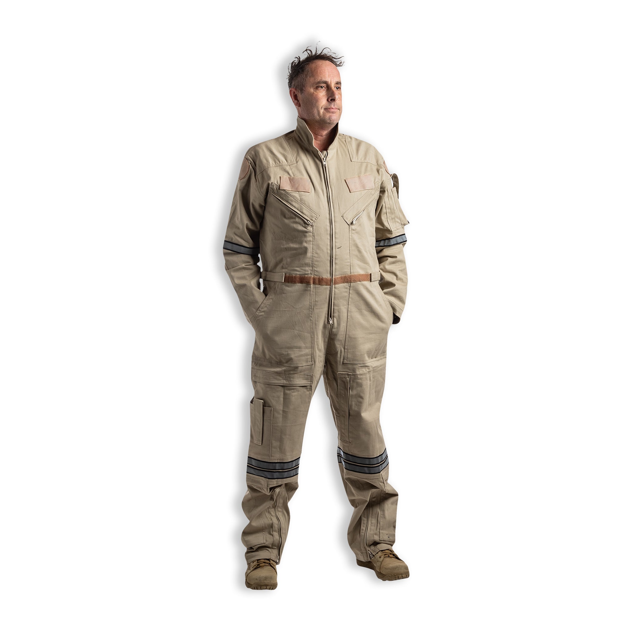 Beige Long Sleeve Flame Resistant Flight Suit-Commercial